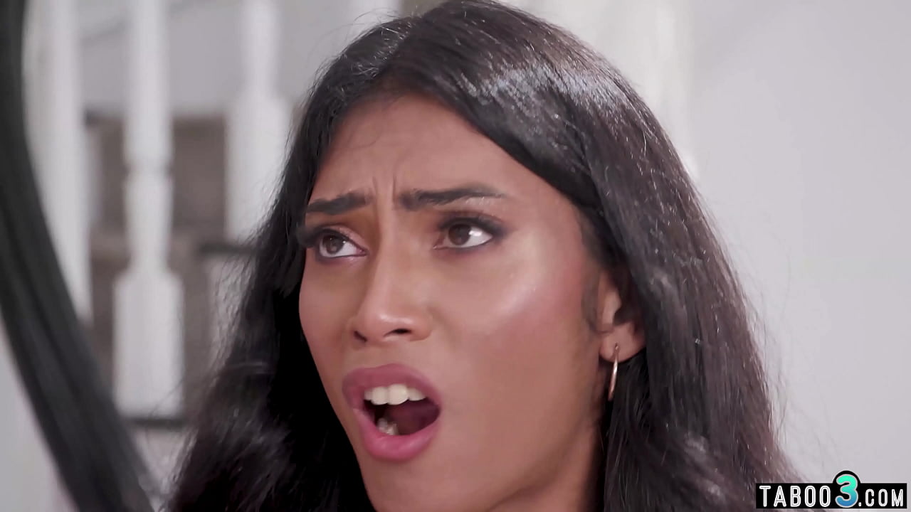 Naughty ebony and ivory transexual teens riding on stepdads cock