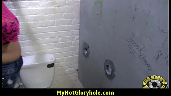 Hottie sucks and fucks black cock for cusmhot at gloryhole 1