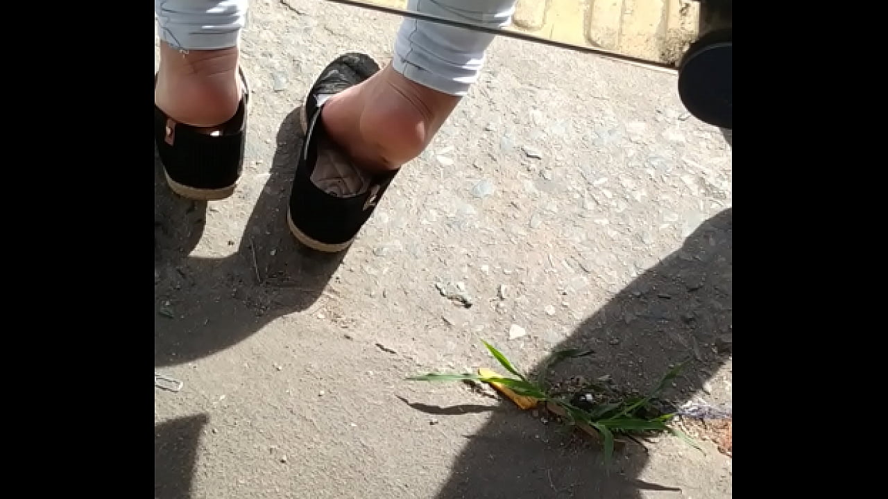 Feet spy girl on the street