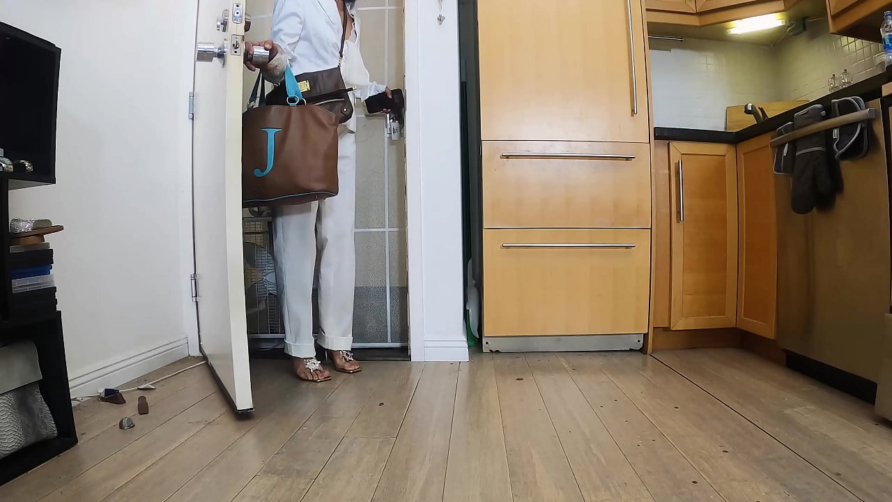 Man dominates his slut GF and makes her pee on the floor