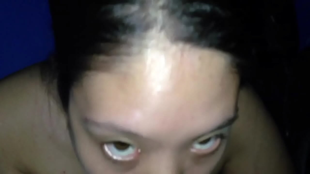 Korean slut slurps on cock till load busts in her mouth,