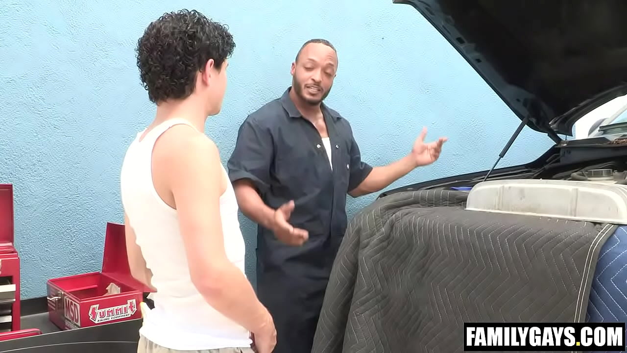 Step nephew sucking step uncle's black dick