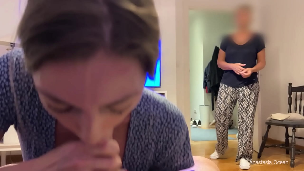My stepmother came to home when i wasgiving a blowjob to my boyfriend. We had a conversetion and she saw how I suck and he cum in my mouth. Anastasia Ocean.