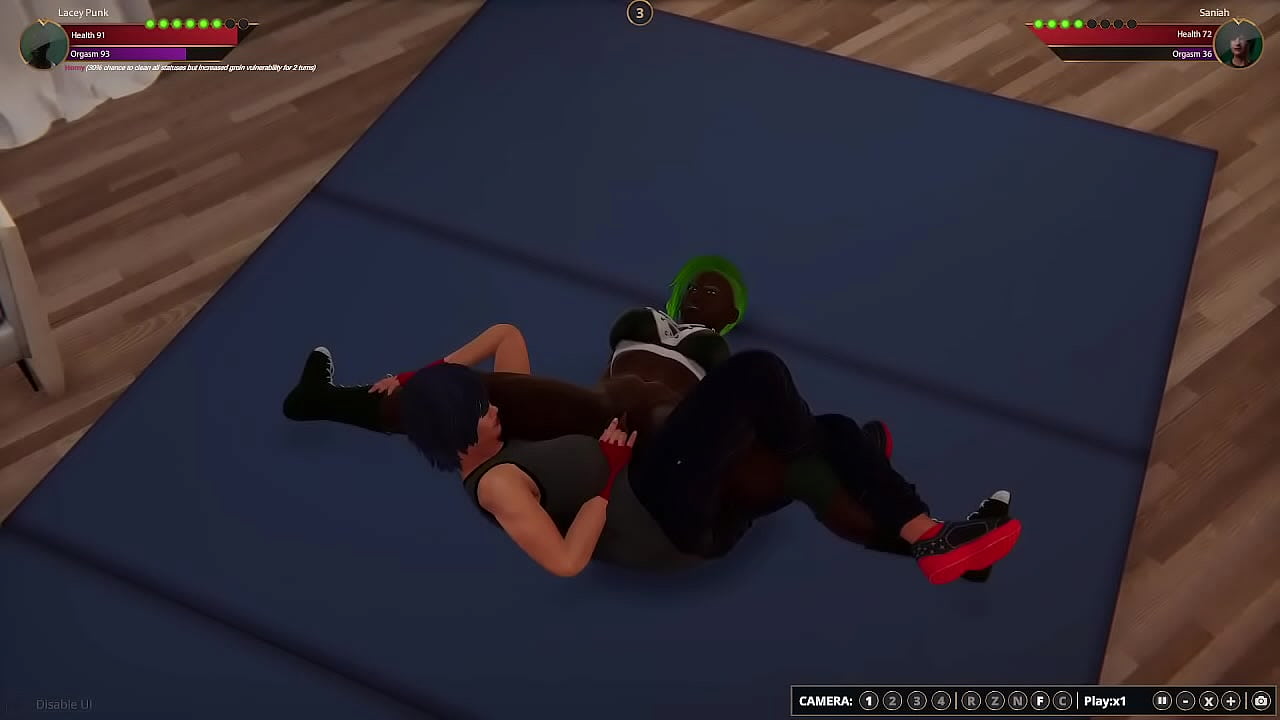 Lacey VS Saniah [NF3D Lesbian Sex Battle Combat]