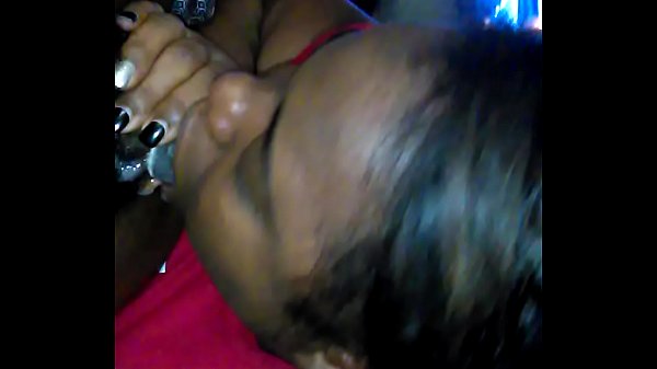 Ebony babe sucks thick black cock