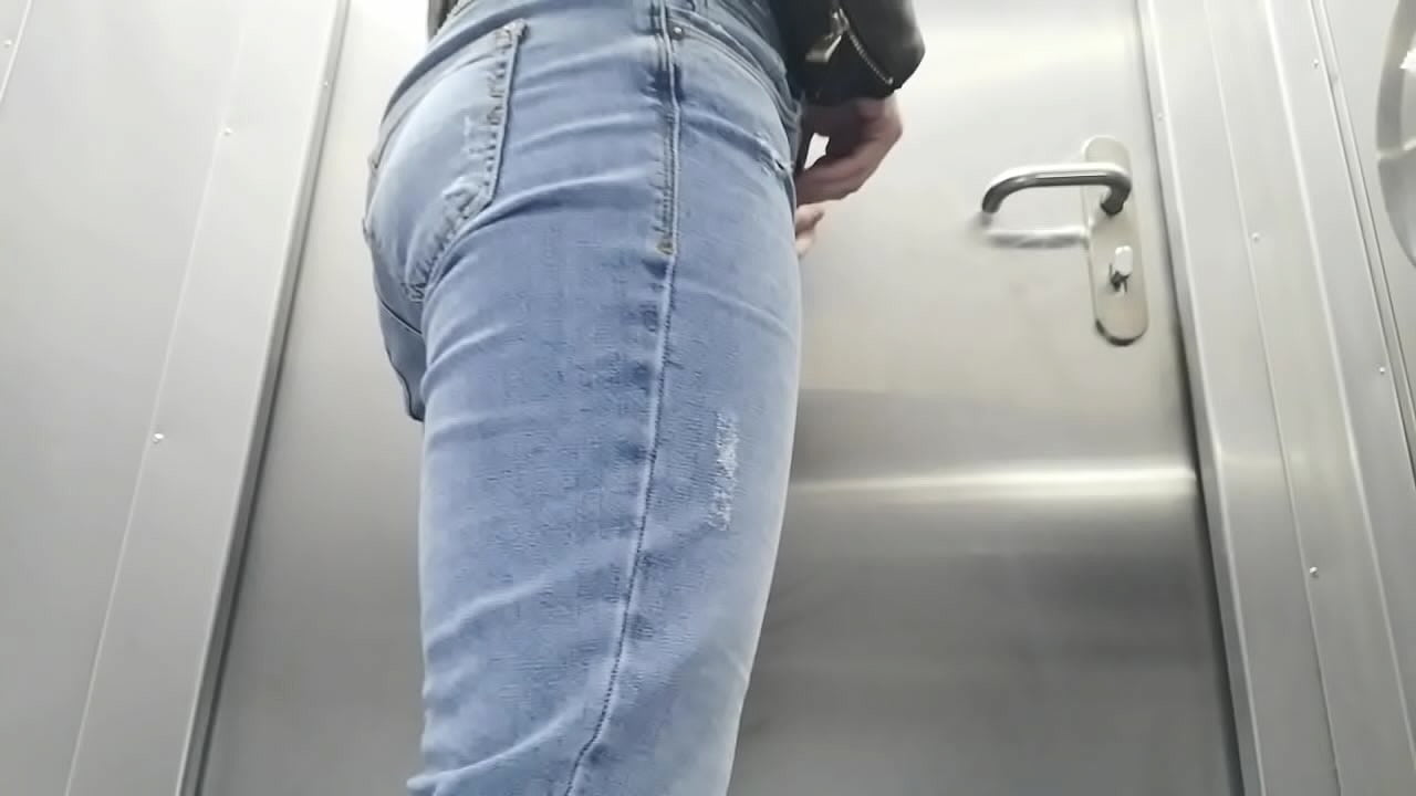 Toilet. Big lips Close-up pussy