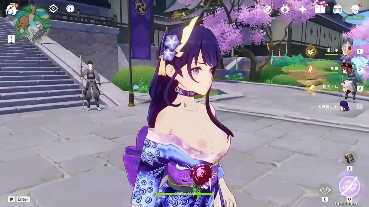 genshin impact raiden shogun nude mod by Hexi Wang a chinese modder screen cap video short