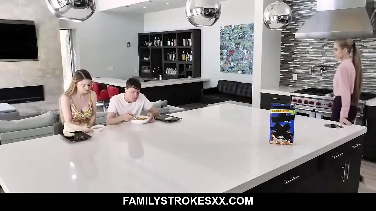 Stepmom stepson and stepsister have a nice time