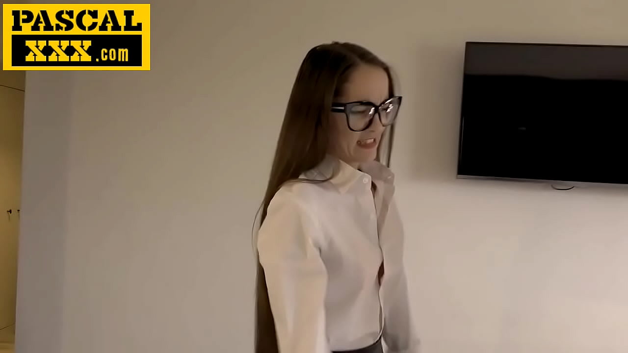 Glasses On, Heels High, This Skinny Minx Rides a Huge Dick Until She's Stretched