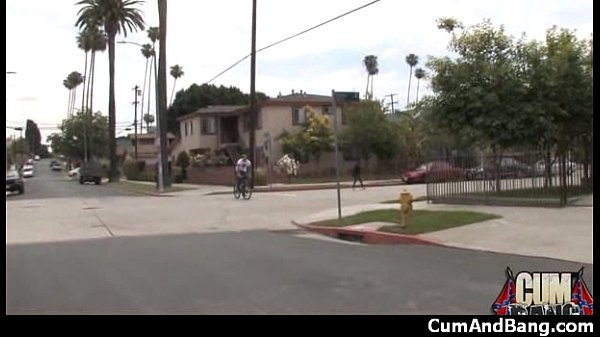 Nasty black girl grouped and facialed 16