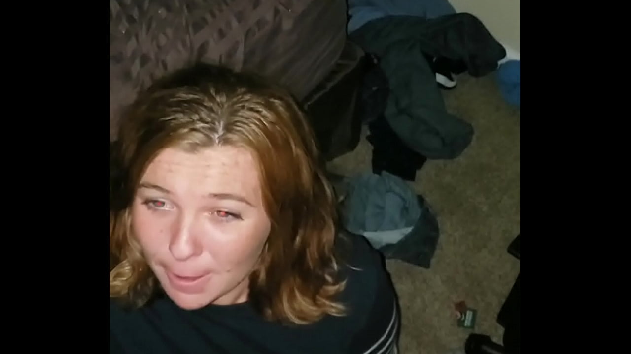 White babe struggles deepthroating latino