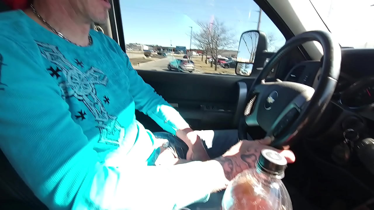 Sexy stud pulls out dick on public highway