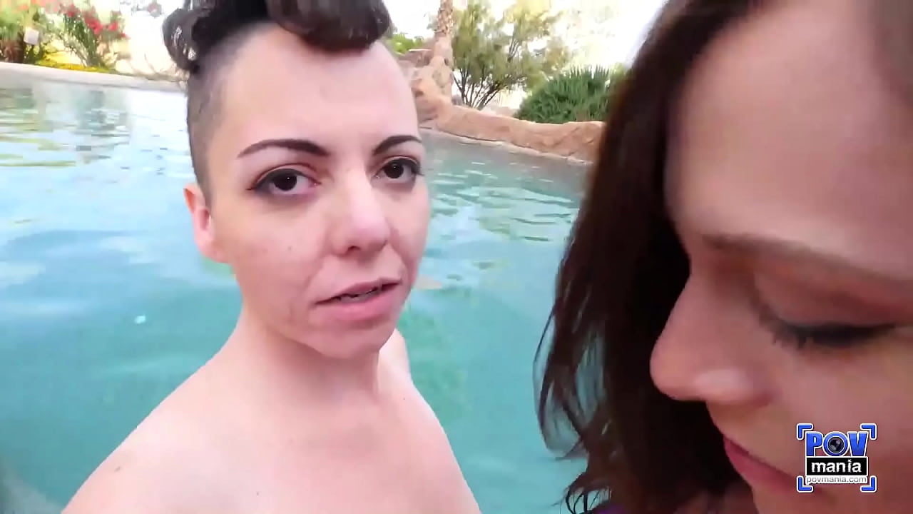 Poolside Suckies! Nikki Sequoia And Shelby Paris Give Double BJ in POV