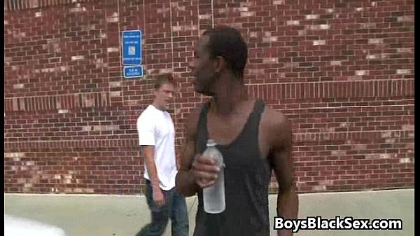 black gay dude fuck white skinny twink hard in his tight ass 18
