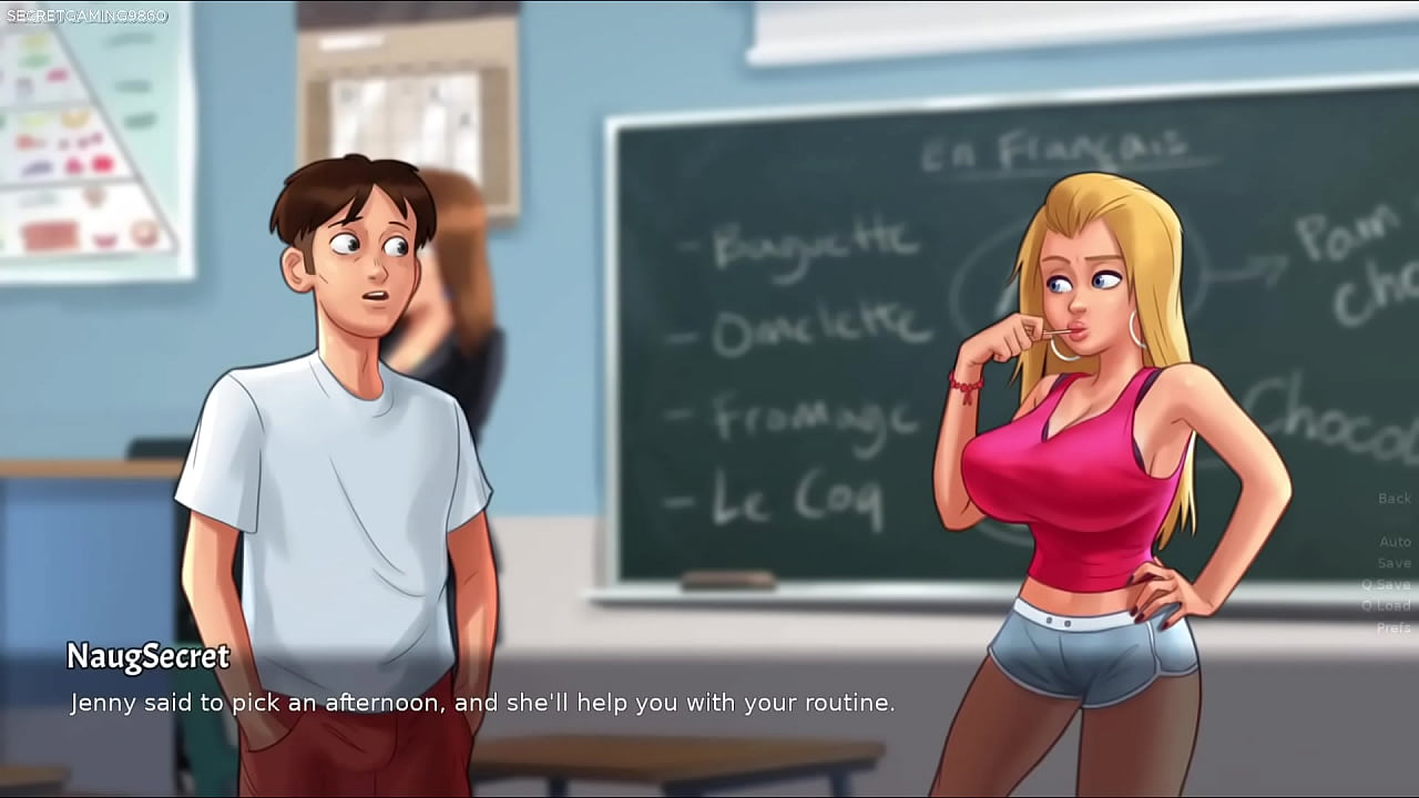 Summertime Saga By DarkCookie - Caught His Big Natural Boobs Girlfriend Jenny Playing With Her Huge Boobs With Another Girl