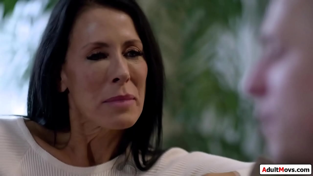 Busty stepmom shows her stepson her big boobs while he jerks his big cock ifo her.The big tits milf gives a handjob and is licked until she orgasms