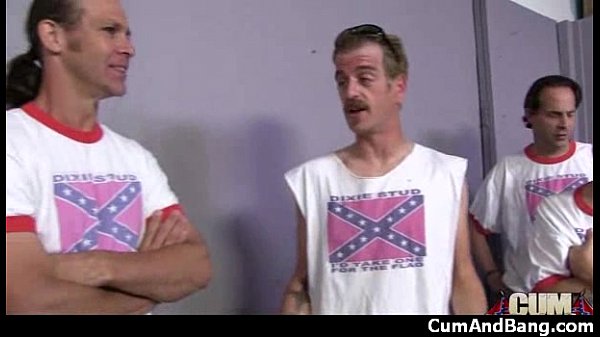 Black girl sucks many white cocks in redneck group 23