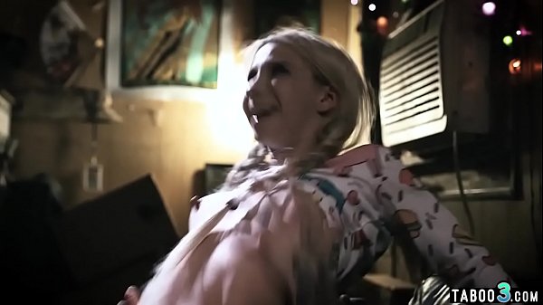 Blondie teen banged by her perverted stepfather