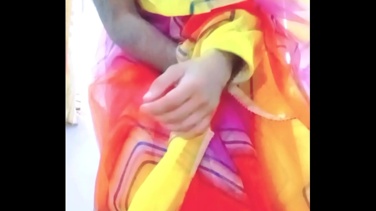 Indian Gay Bottom Crossdresser in Rainbow Saree Making Pride for Lgbtq real hard xxx sex