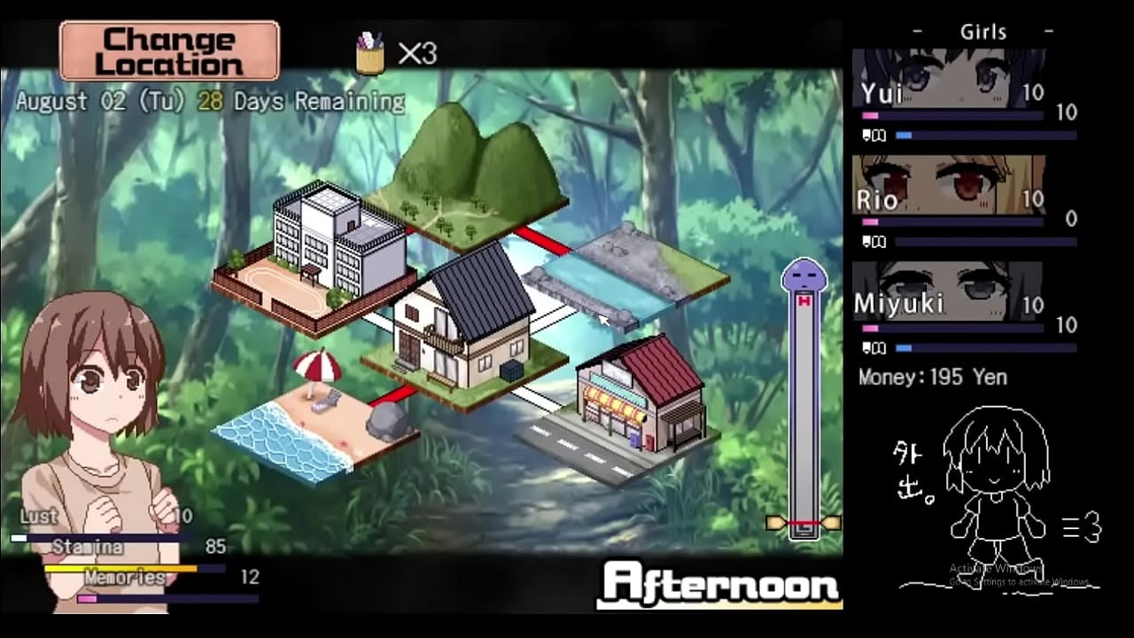 Juego pixel porn, boy wants to fuck his big titted roomates in his summer vacations