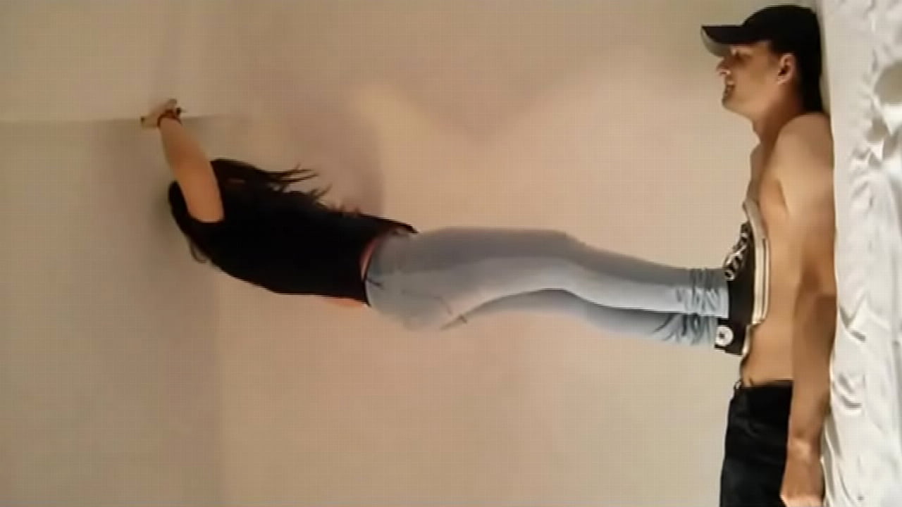 Cruel mistress trample her slave