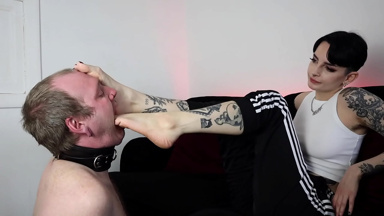 Sweaty Goth Girl Sock Gag & Foot Worship With Miss Mina