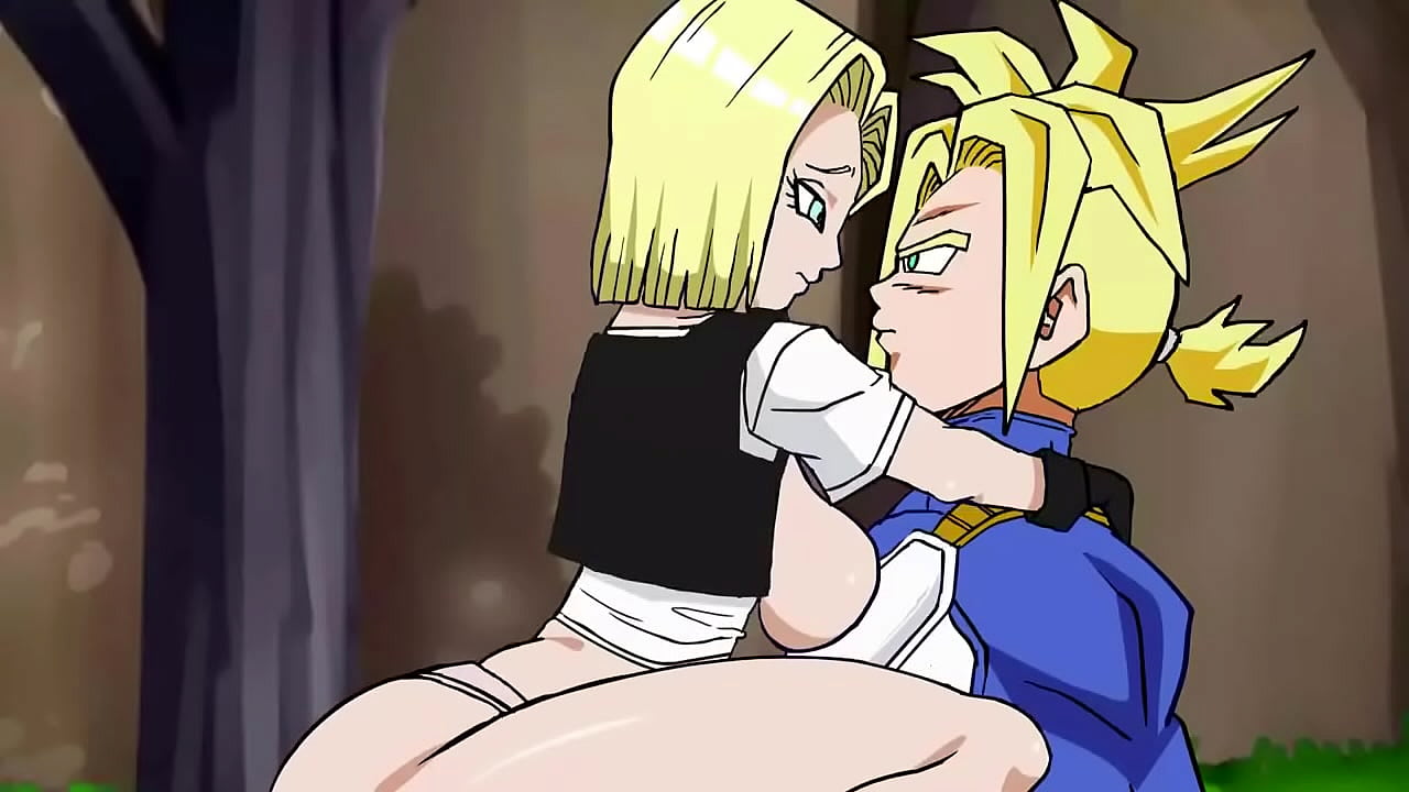 Super Saiyan Trunks having fun and fucking Android 18 in secret