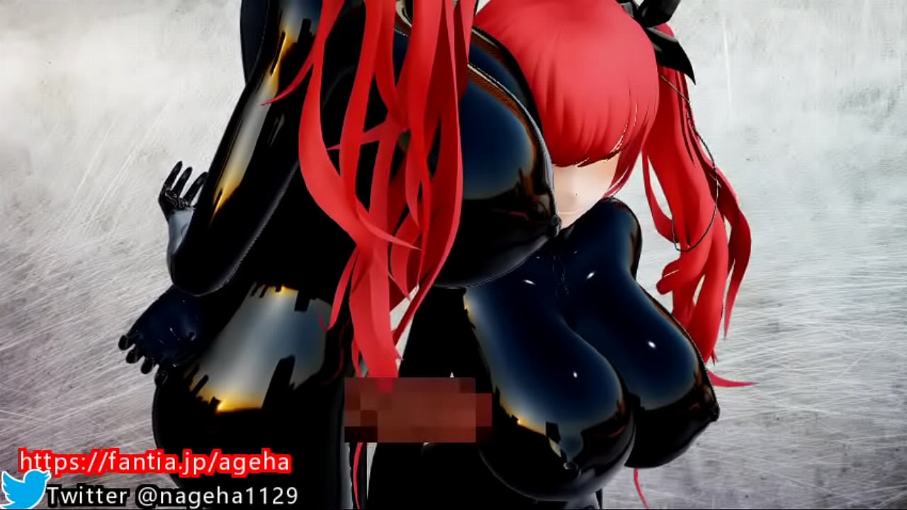 3d hentai Futanari cock pressed against big breasts