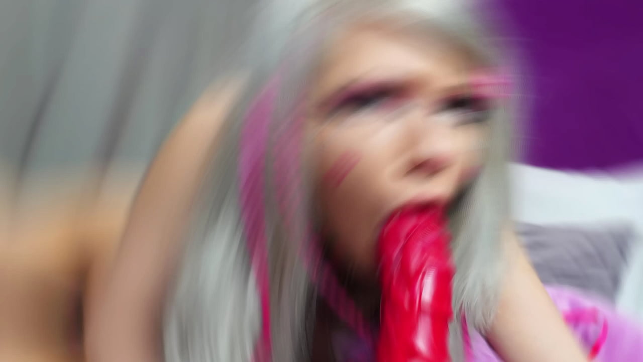 EMO girl sucks big dildo and plays with holes - DOUBLE PENETRATION - SQUIRT