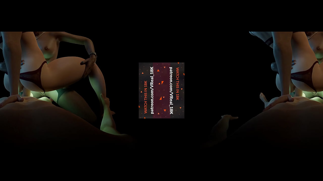 VReal 18K Double Penetration, green Glowing Strapon, FFM