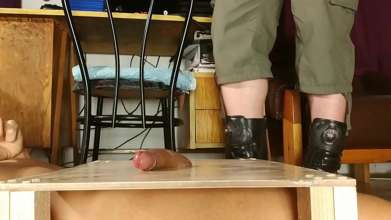 Slave get dick stomping w steel platform boots HD