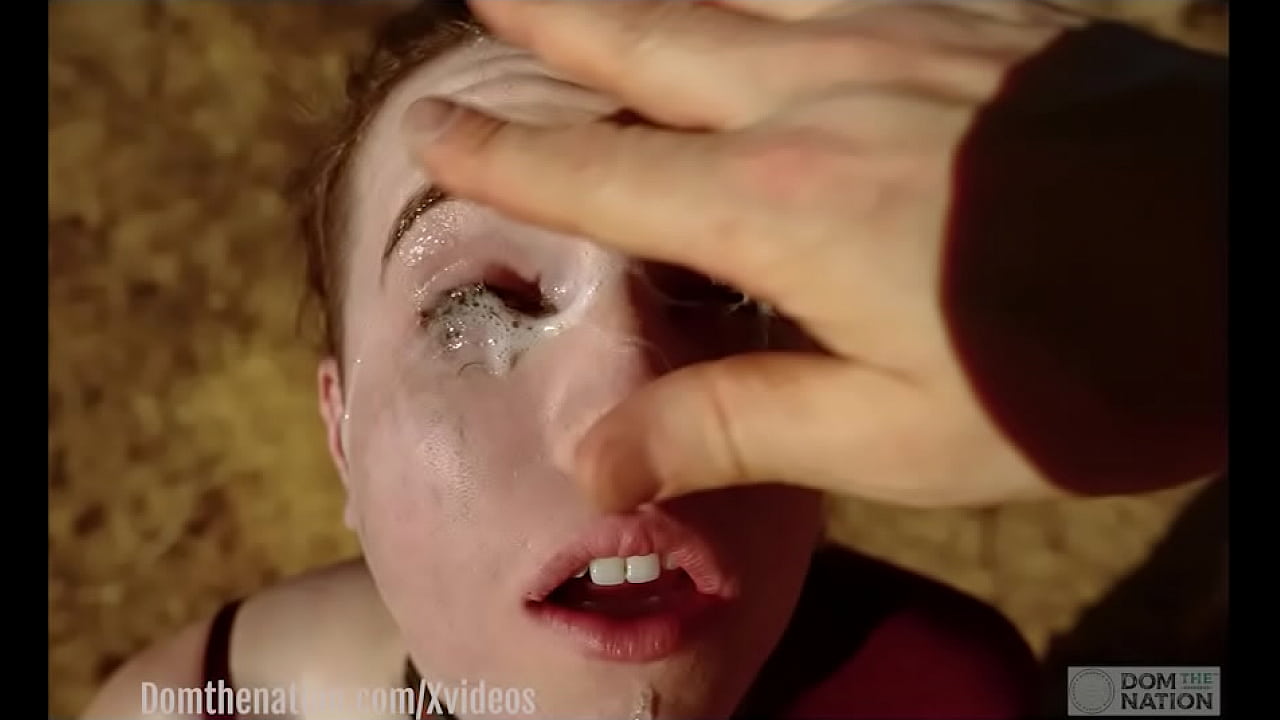 Eye cum and mouth cum for slim submissive babe in this kinky and dirty sex scene outdoors in nature