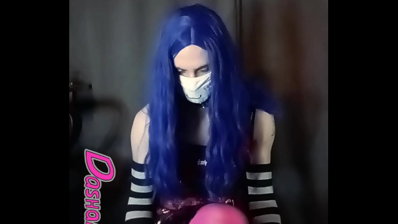 DashaNoihara #27 - Crossdresser playing with fan in light dress and color pantyhose - vertical shots