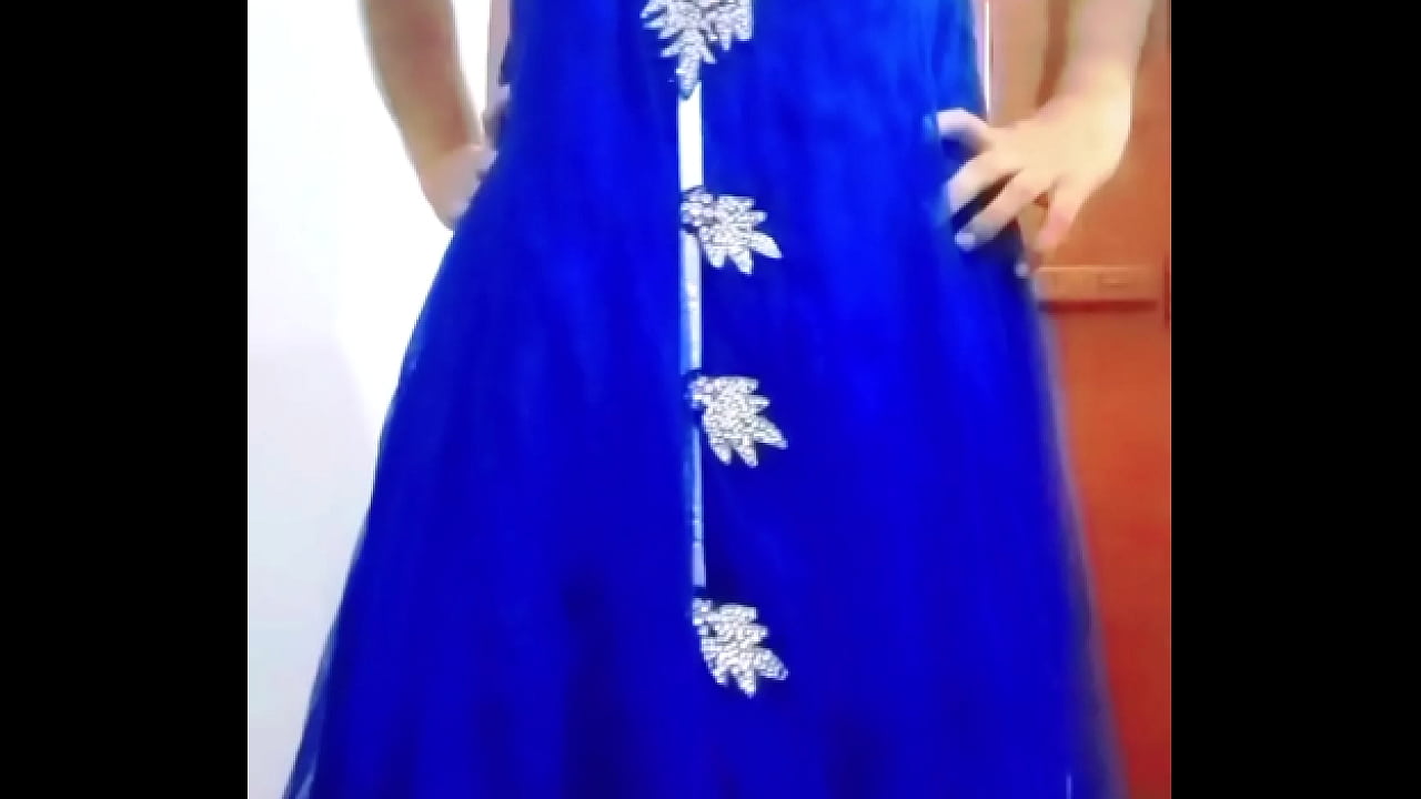Indian Gay Bottom Crossdresser Gaurisissy real xxx in blue Lehanga