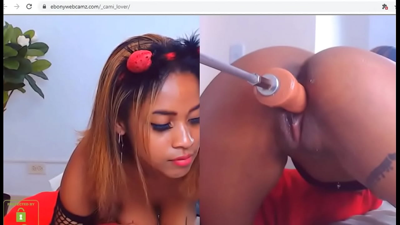 ebony masturbates