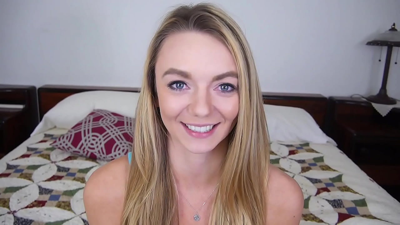 MAE Cute Blonde Blue Eyes 19 YO POV Blowjob and HUGE Cum Load Facial!