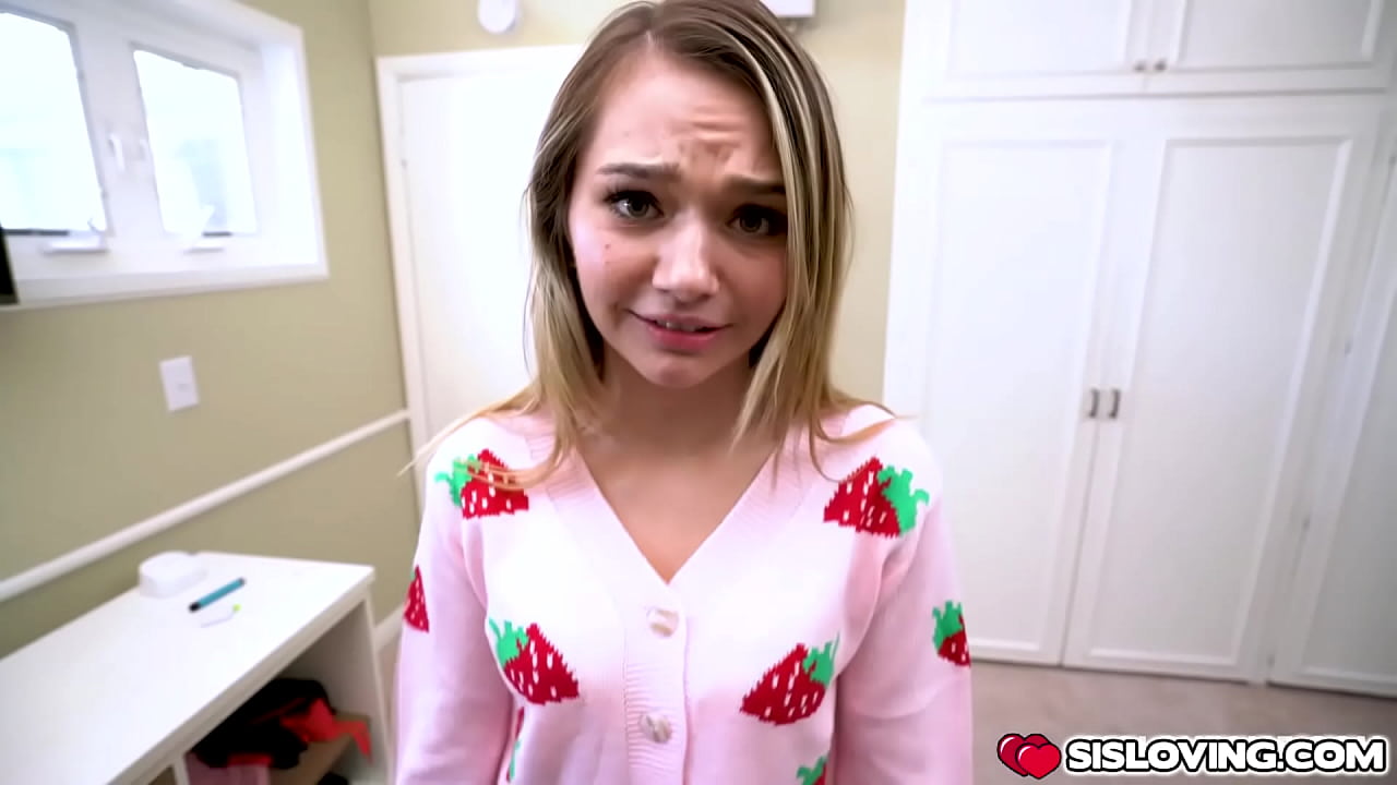 Stepsister Mia Kay on her knees sucking his stepbrothers cock