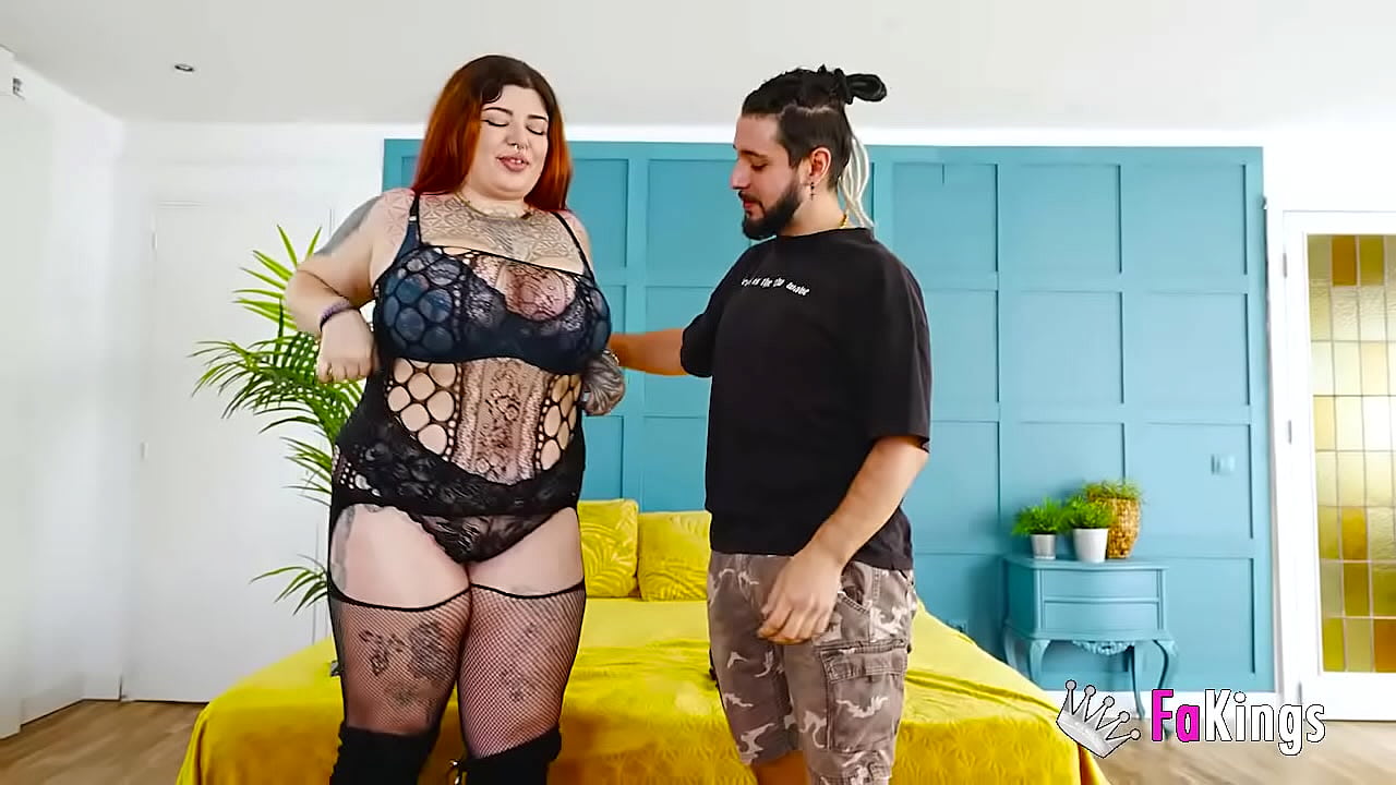 Couples today! Hot BBW redhead Leia introduces us to her boyfriend before banging him