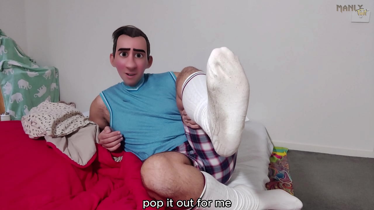 I thought i was home alone having the time of my life sniffing my stepdad's filthy socks that was until stepfather came home early and busted me - Lucky for me he took pity on me after finding out I was a virgin and decided to jerk me off.