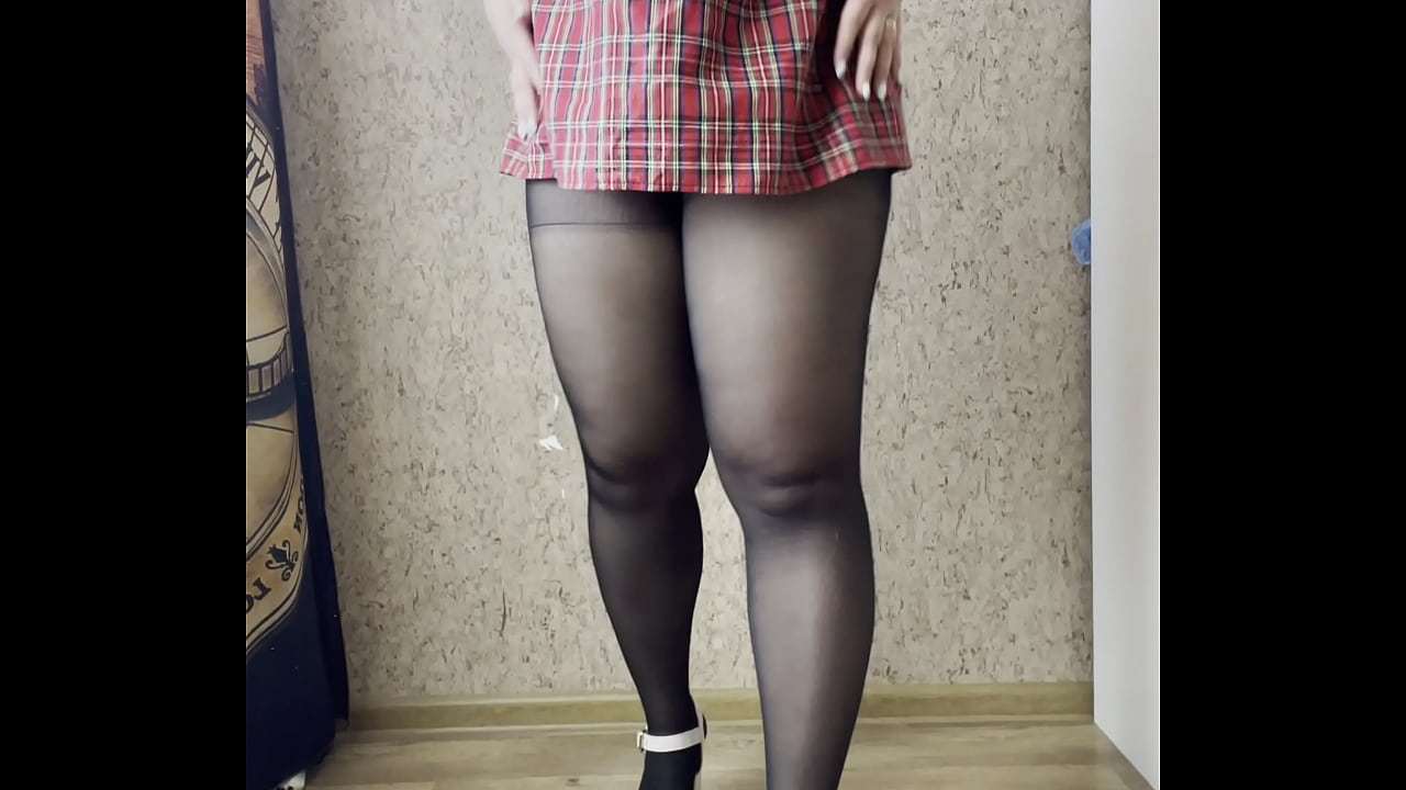 Student in pantyhose