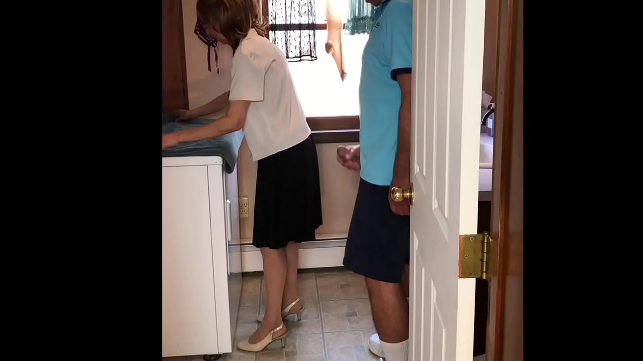 Sexy MILF Surrenders to Neighbor Boy in Laundry Room