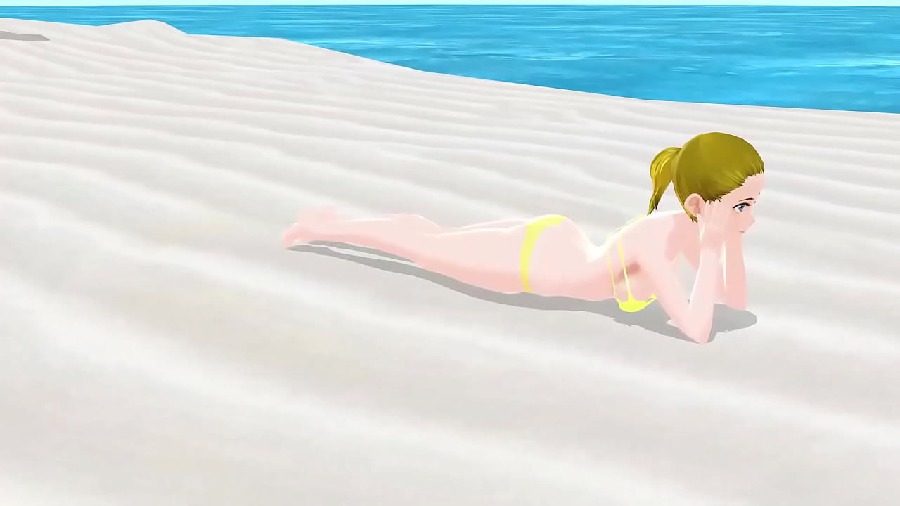 エマ　金髪アニメ女子がビーチで眼帯ビキニ着た結果