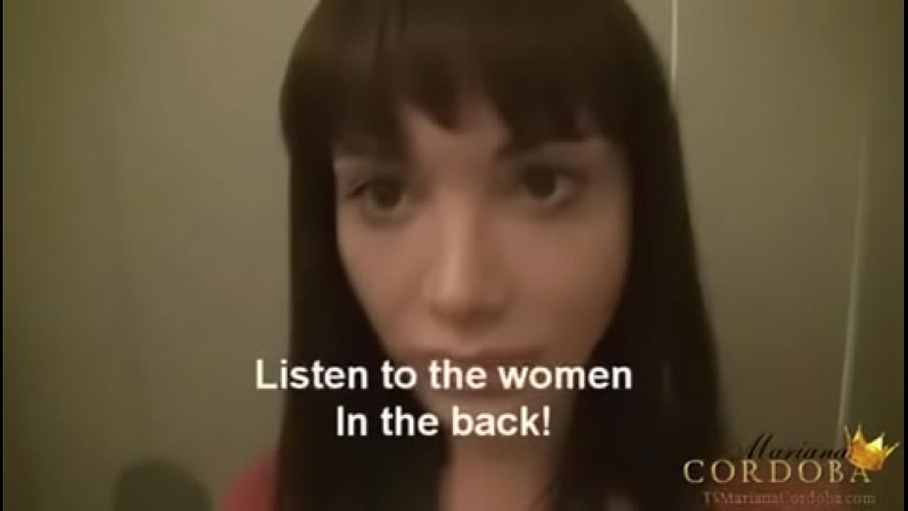 Huge cock shemale masturbates in public