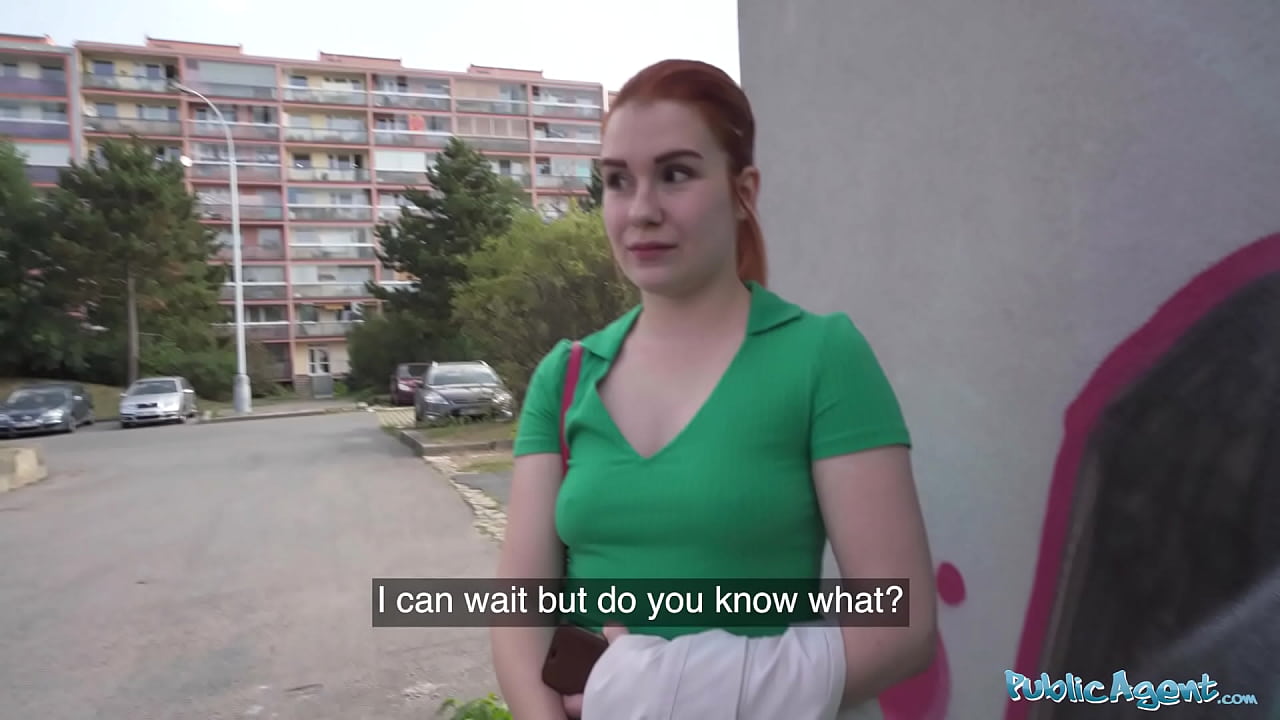 Public Agent Redhead cutie removes the condom from my big cock for real sex