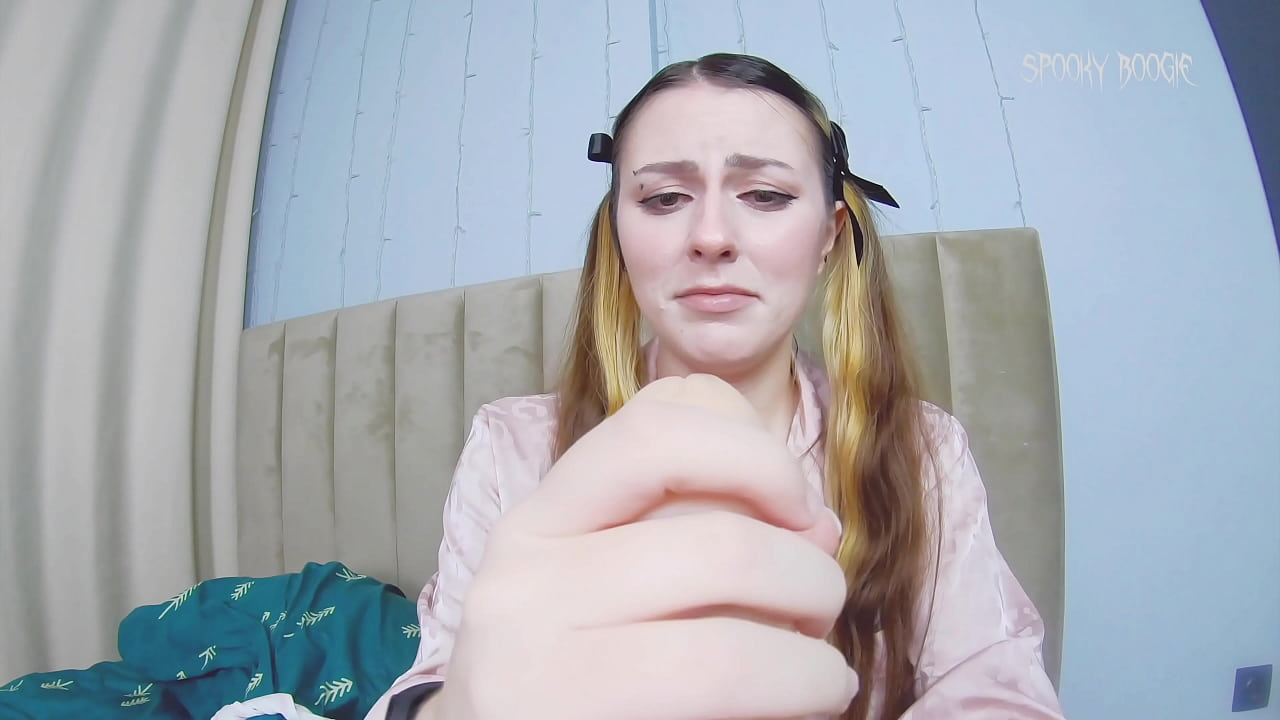 Tease & Denial: Stepdad persuaded his cute ponytailed stepdaughter to suck his big dick and swallow all his cum!