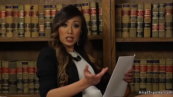 Tranny boss sucks dick and anal fucks male employee in office