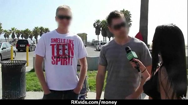 Sexy exhibitionist GFs are paid cash for some public fucking 13