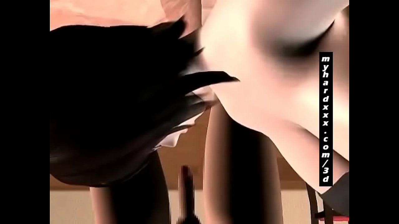 Geeky 3D Hentai Babe Slurps Hot Cum