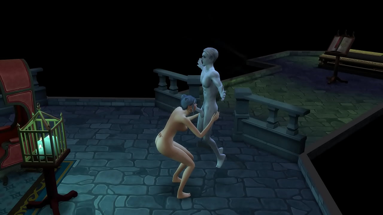 Vampire in lair blowjob