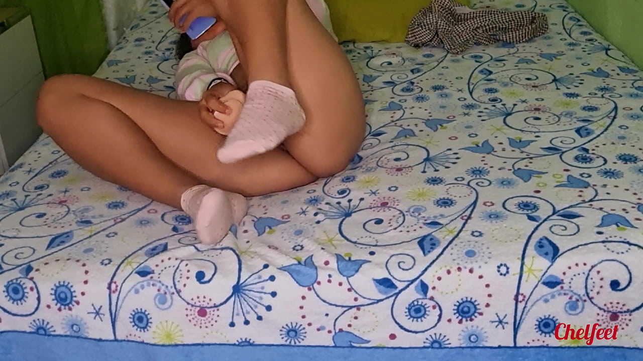 Sockjob with my socks and my best friend's dildo